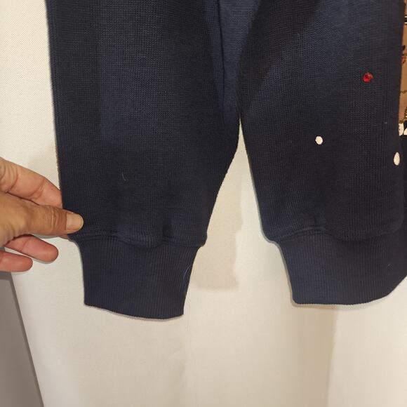 Saul Away Women S Blue Skating Polar Moose Christmas Vintage Ugly Sweater Sequin - Picture 3 of 9